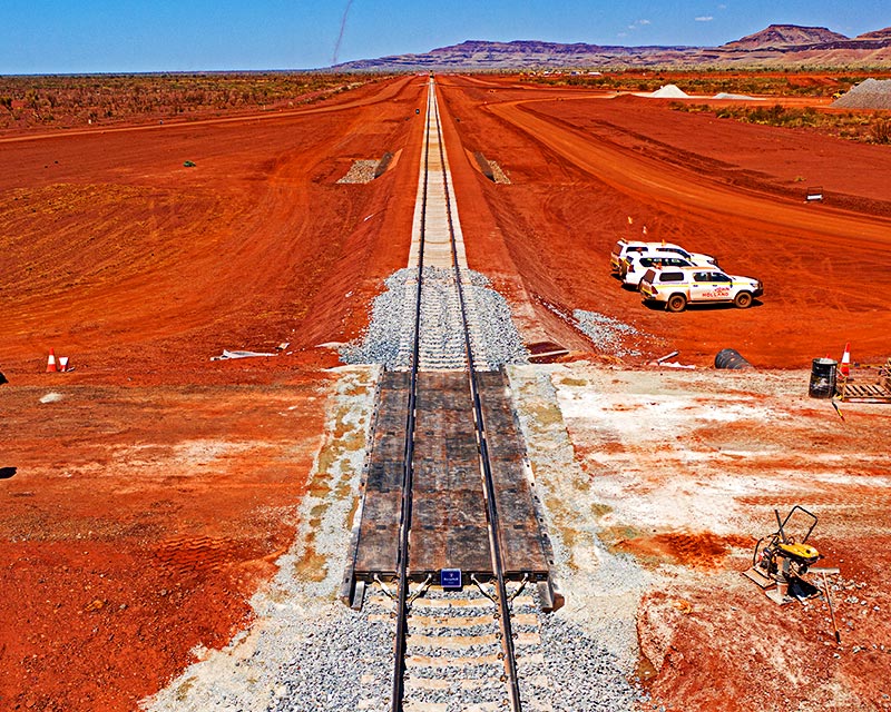 Aerial view of completed TITAN crossing in the Australian outback