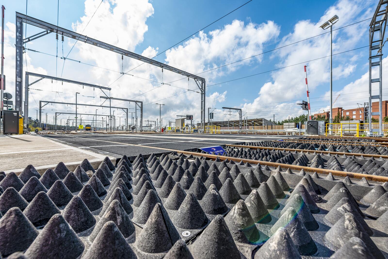 Anti-trespass panels installed at Cricklewood Sidings, Brent Cross, London